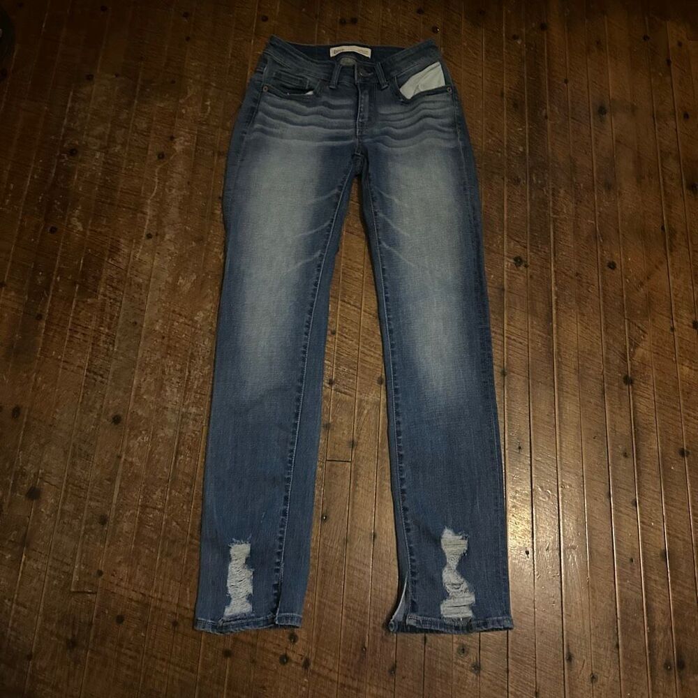 BKE distressed Stella western 25x29.5 bootcut jeans